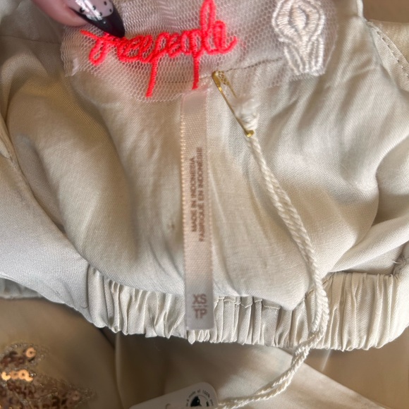 Free People Bali At Last Maxi Dress NWT Ivory Cream Beaded Embellished XS - Picture 3 of 16